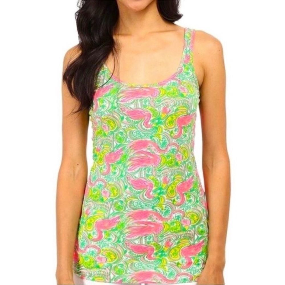 LILLY PULITZER | Tabbie Flamingo Resort Hot Wings Print Tank Top Women’s Size XS